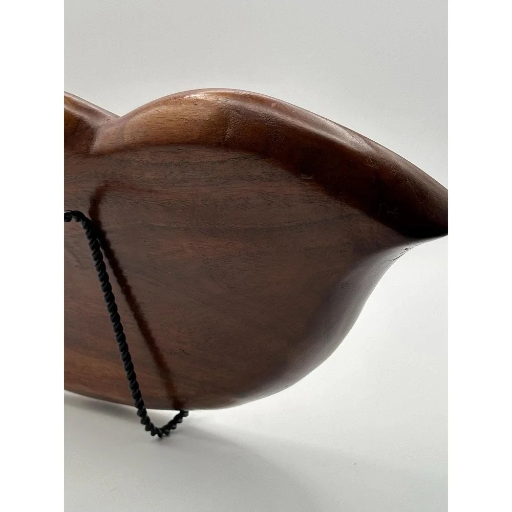 Vintage MCM Monkey Pod Wood Serving Tray 3 Compartment Snack Dish